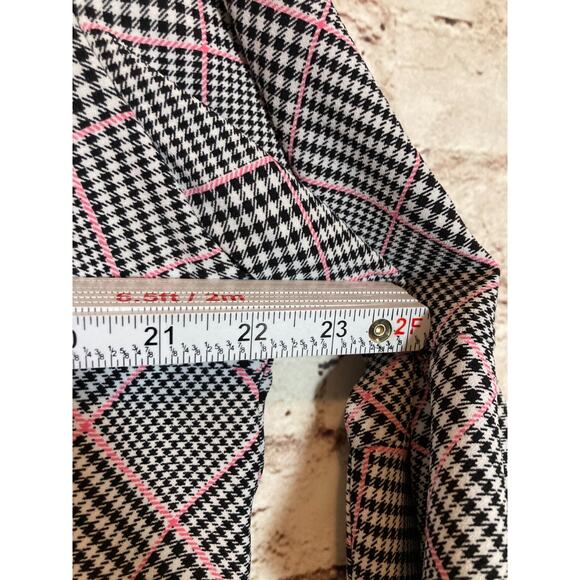 Cato Dress Womens XL Shift Black & Pink Houndstooth Print Ruffle Bell Sleeve - Picture 13 of 14